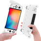 Switch OLED Grip, Comfortable and Ergonomic Gaming Portable Protective Handheld Grip, Joy Con and Switch OLED Control, Accessories for Switch 2021 with Game Slots and Kickstand - White
