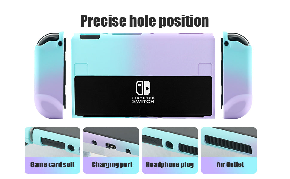 Nintendo Switch OLED Protective Case, Nintendo Switch OLED Colorful Case - Purple Blue