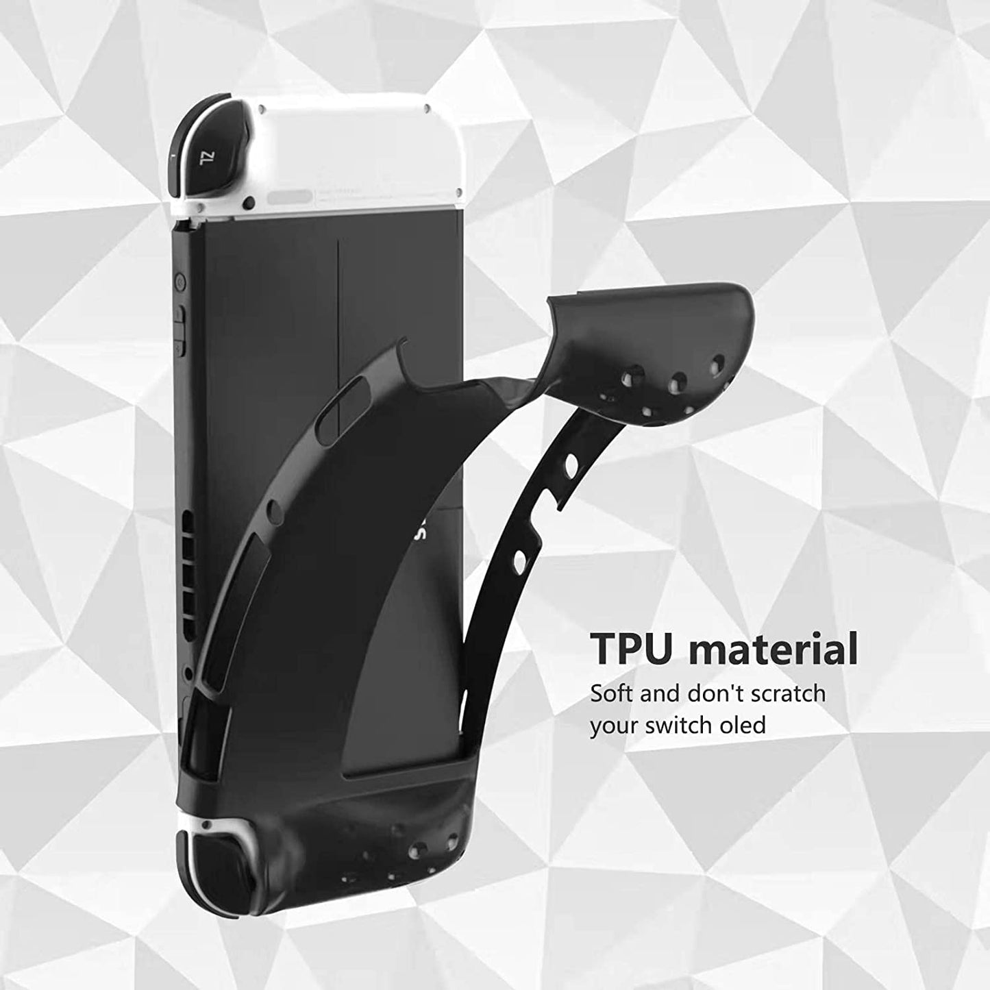 Switch OLED Protective Case, TPU Case Cover for Switch OLED Model - Black