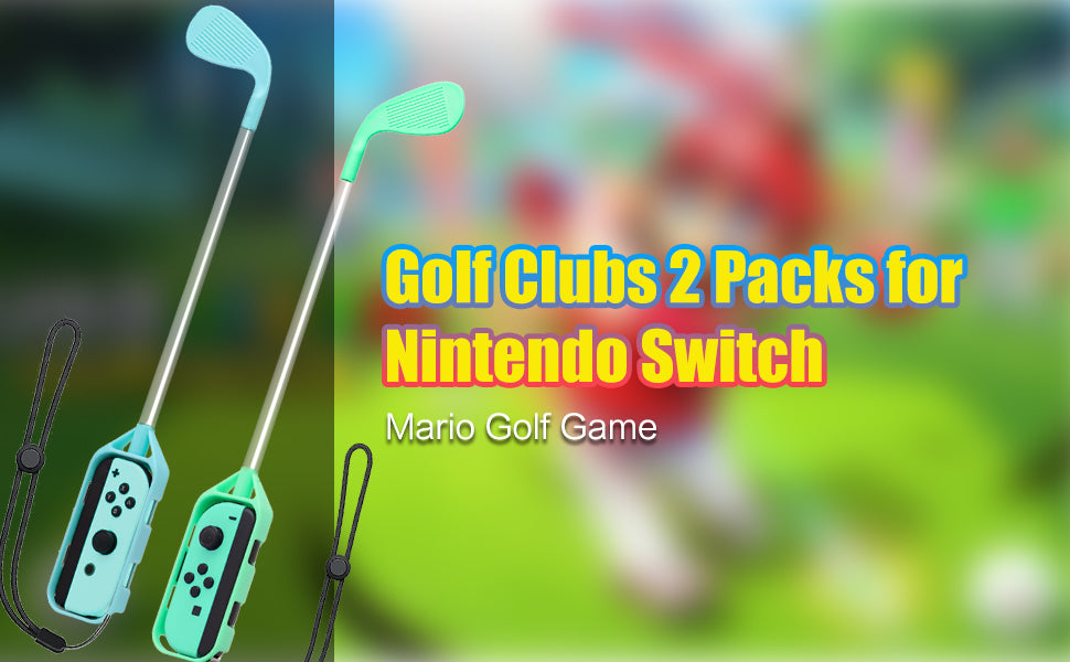 Switch Golf Rod Compatible for Nintendo Switch Mario Golf:Super Rush Game,Golf Games Handgrip Accessories for Nintendo Switch Joycons - Animal Crossing New Horizons Theme - ECHZOVE