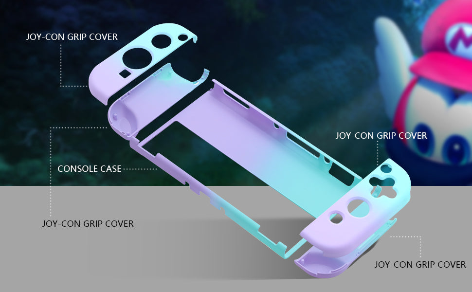 Nintendo Switch OLED Protective Case, Nintendo Switch OLED Colorful Case - Purple Blue