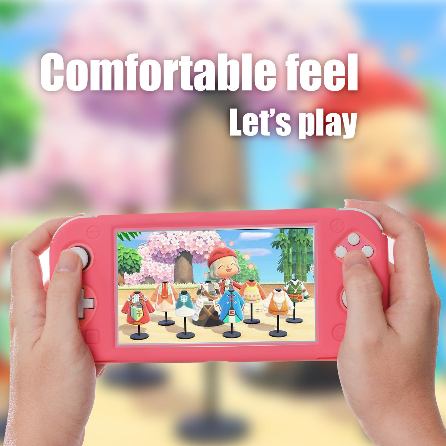 Grip Case for Nintendo Switch Lite, Silicone Case for Nintendo Switch Lite - Coral - ECHZOVE