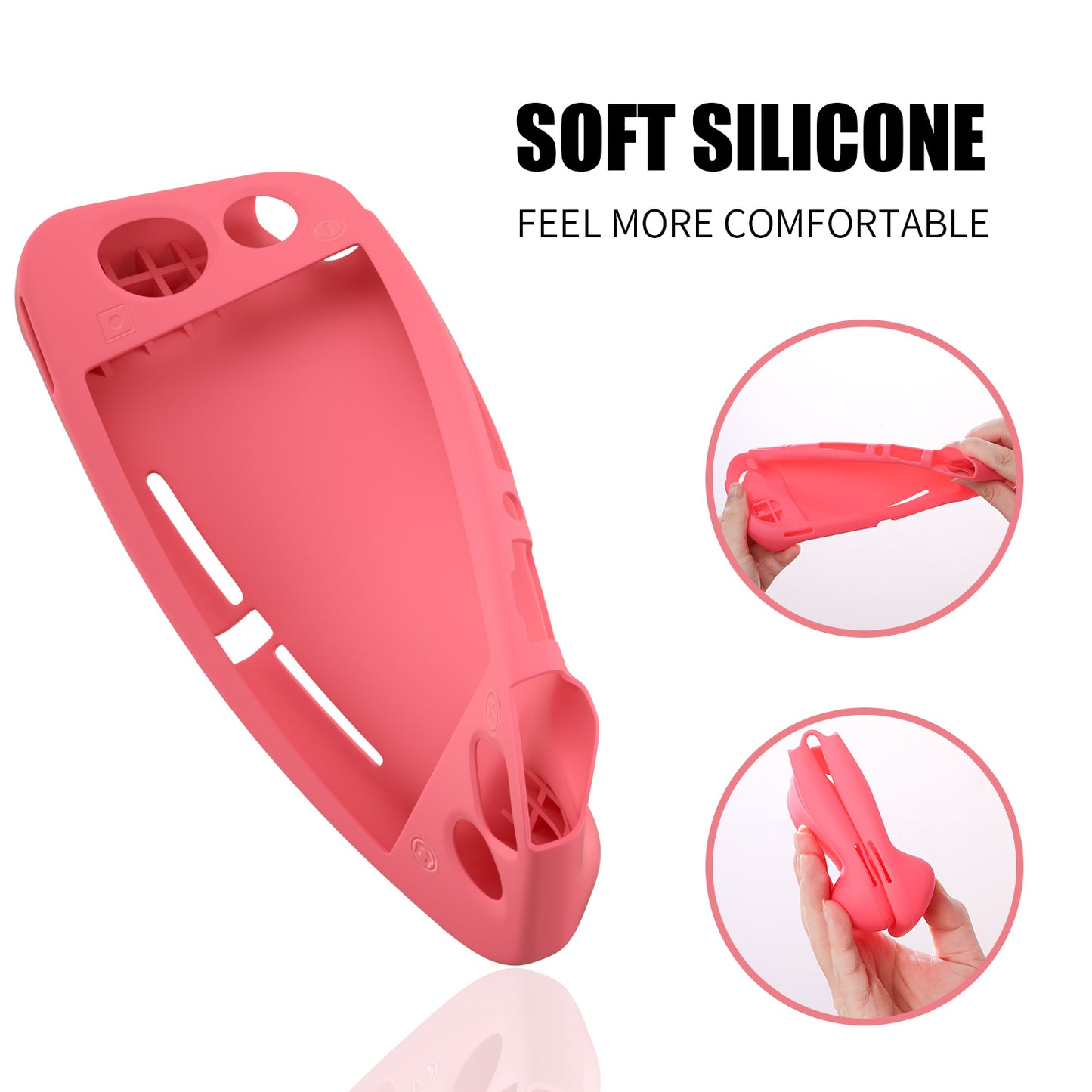 Grip Case for Nintendo Switch Lite, Silicone Case for Nintendo Switch Lite - Coral - ECHZOVE