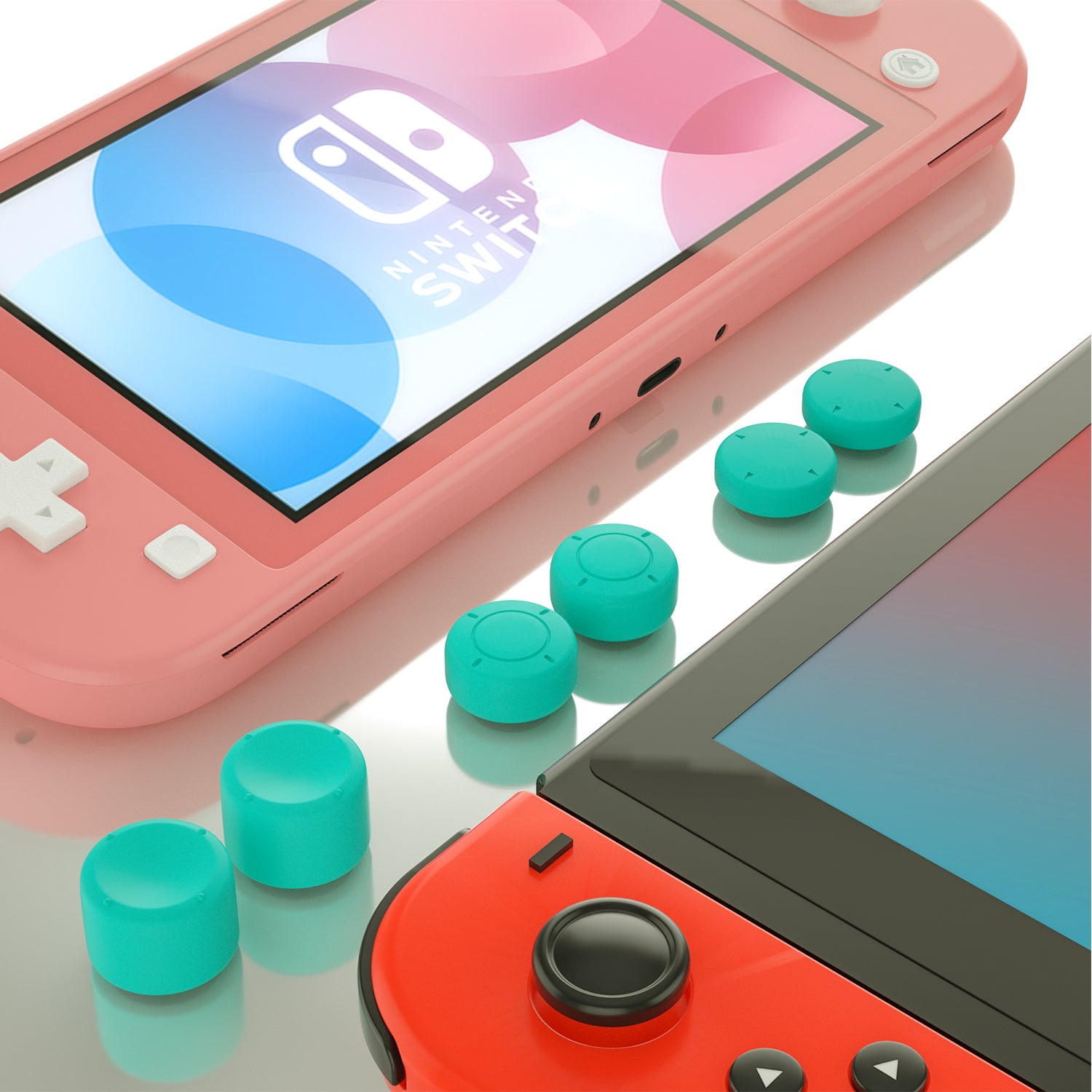 Thumb Grips for Nintendo Switch Lite, Joystick Caps for Nintendo Switch Lite - Turquoise - ECHZOVE