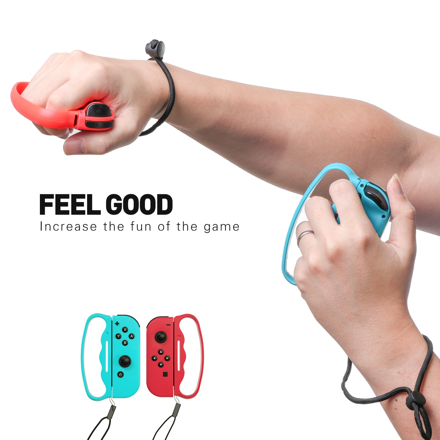 Grip for Switch Fitness Boxing, Handle for Nintendo Switch Boxing - 2 Packs ( Blue and Red) - ECHZOVE
