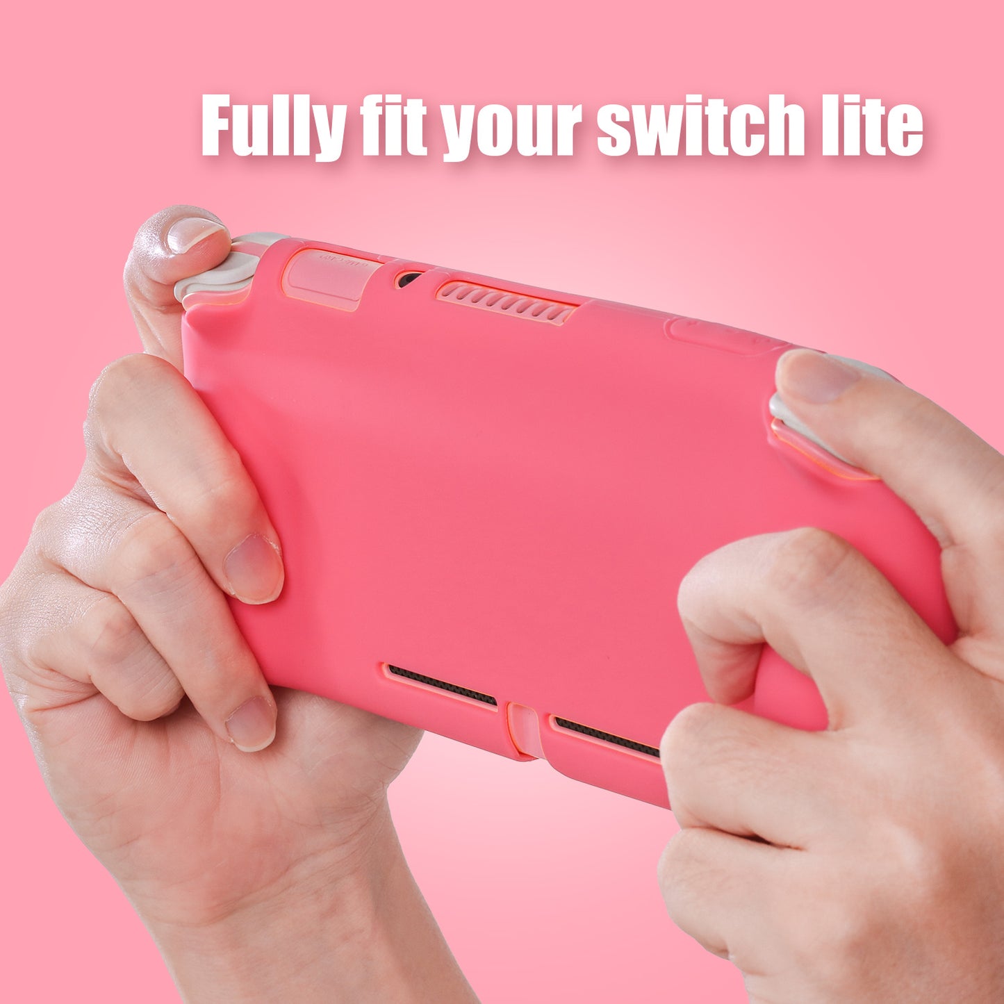 Grip Case for Nintendo Switch Lite, Silicone Case for Nintendo Switch Lite - Coral - ECHZOVE