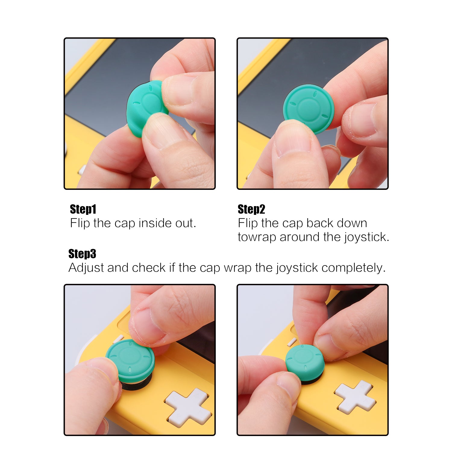 Thumb Grips for Nintendo Switch Lite, Joystick Caps for Nintendo Switch Lite - Turquoise - ECHZOVE