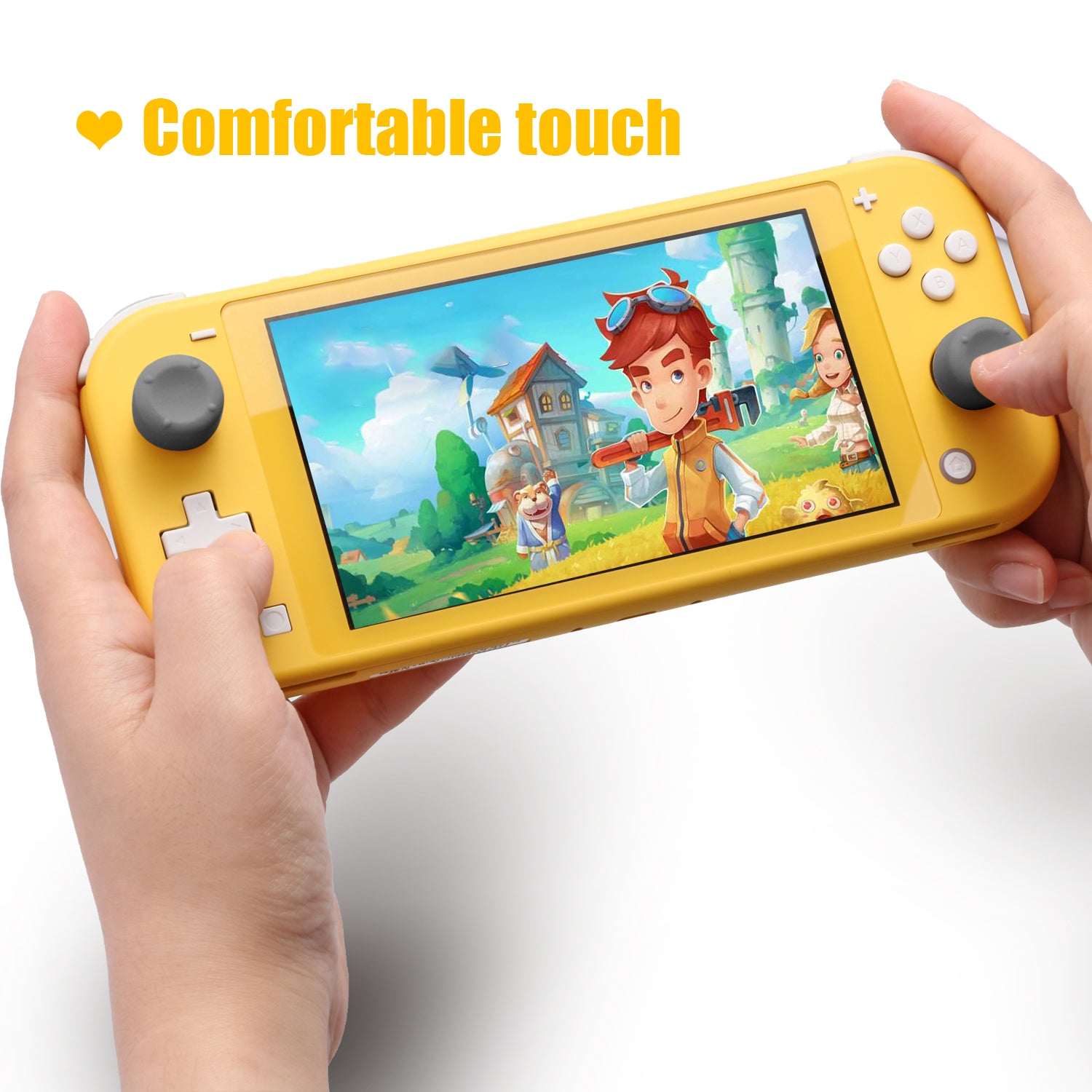 Thumb Grips for Nintendo Switch Lite, Joystick Caps for Nintendo Switch Lite - Gray - ECHZOVE