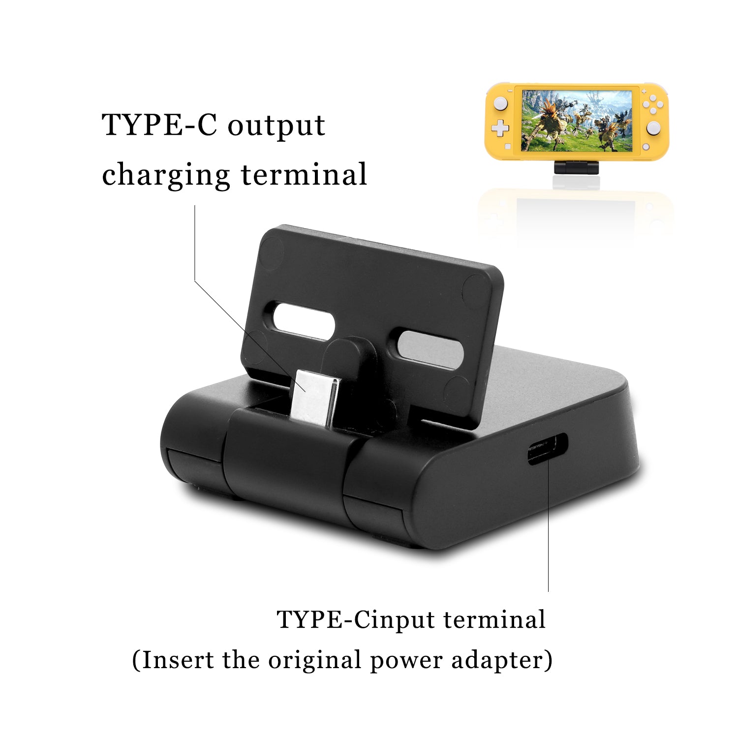 Charging Dock for Nintendo Switch Lite, Mini Portable Charging Station for Nintendo Switch with USB HUB - ECHZOVE