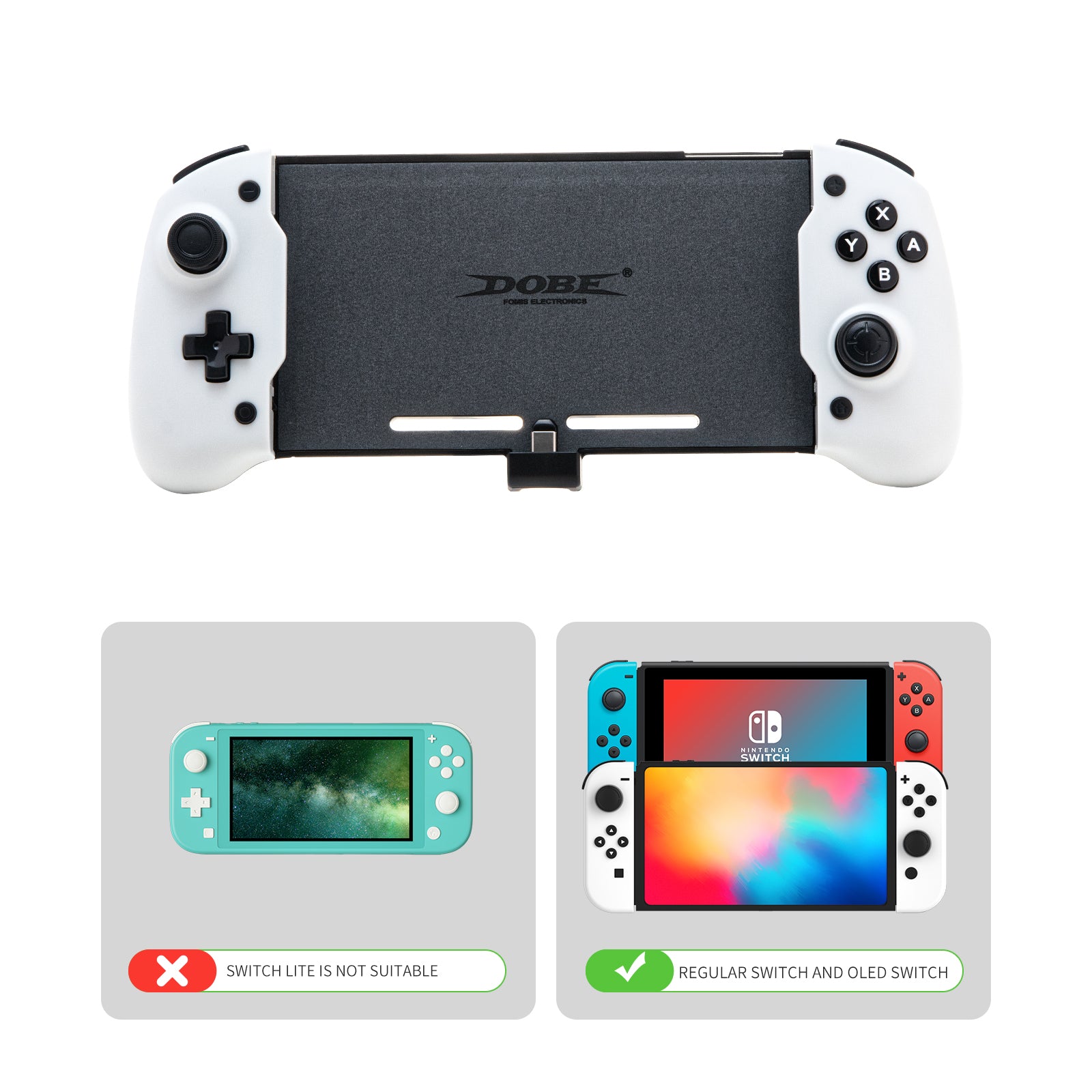 Switch OLED Accessories, Switch OLED Grip Controller with 6-Axis Gyro, Mapping, Vibration, Programmable Buttons and Additional Joysticks - ECHZOVE