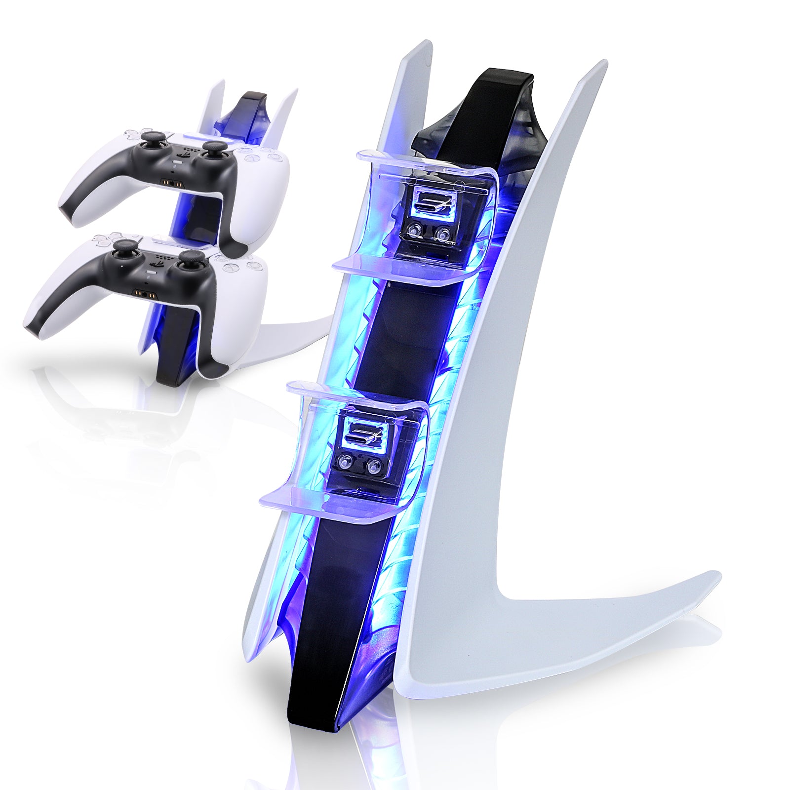 PS5 Controller Charger, Playstation 5 Controller Charging Station with LED Light - ECHZOVE