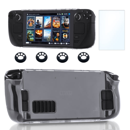 steam deck clear case and button caps