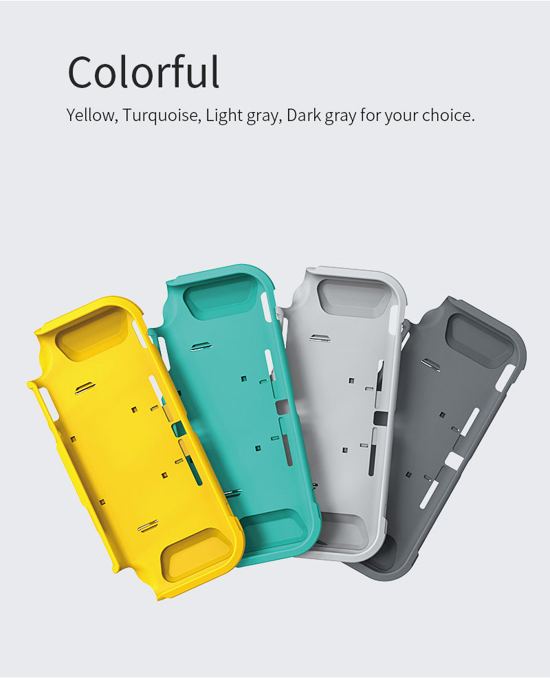 TPU Protective Case for Nintendo Switch lite, Cover Case for Nintendo Switch lite with Kickstand and 4 Game Card Slots - Yellow - ECHZOVE