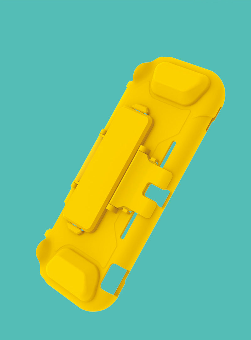 TPU Protective Case for Nintendo Switch lite, Cover Case for Nintendo Switch lite with Kickstand and 4 Game Card Slots - Yellow - ECHZOVE