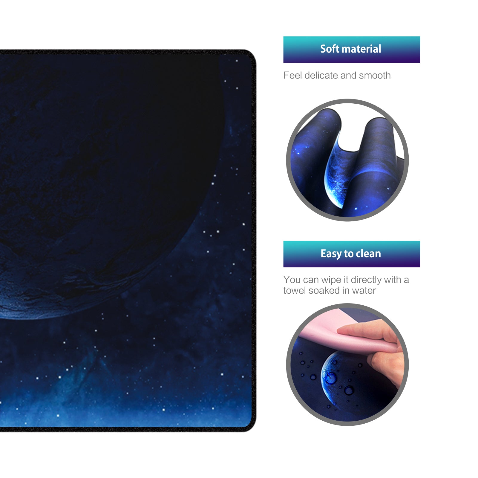 Mouse Pad Large, Large Gaming Mouse Pad Earth, Non-Slip Base, Water Resist Keyboard Pad, Desk Mat for Gamer, Office & Home - 35.5 x 15.75 inches - ECHZOVE