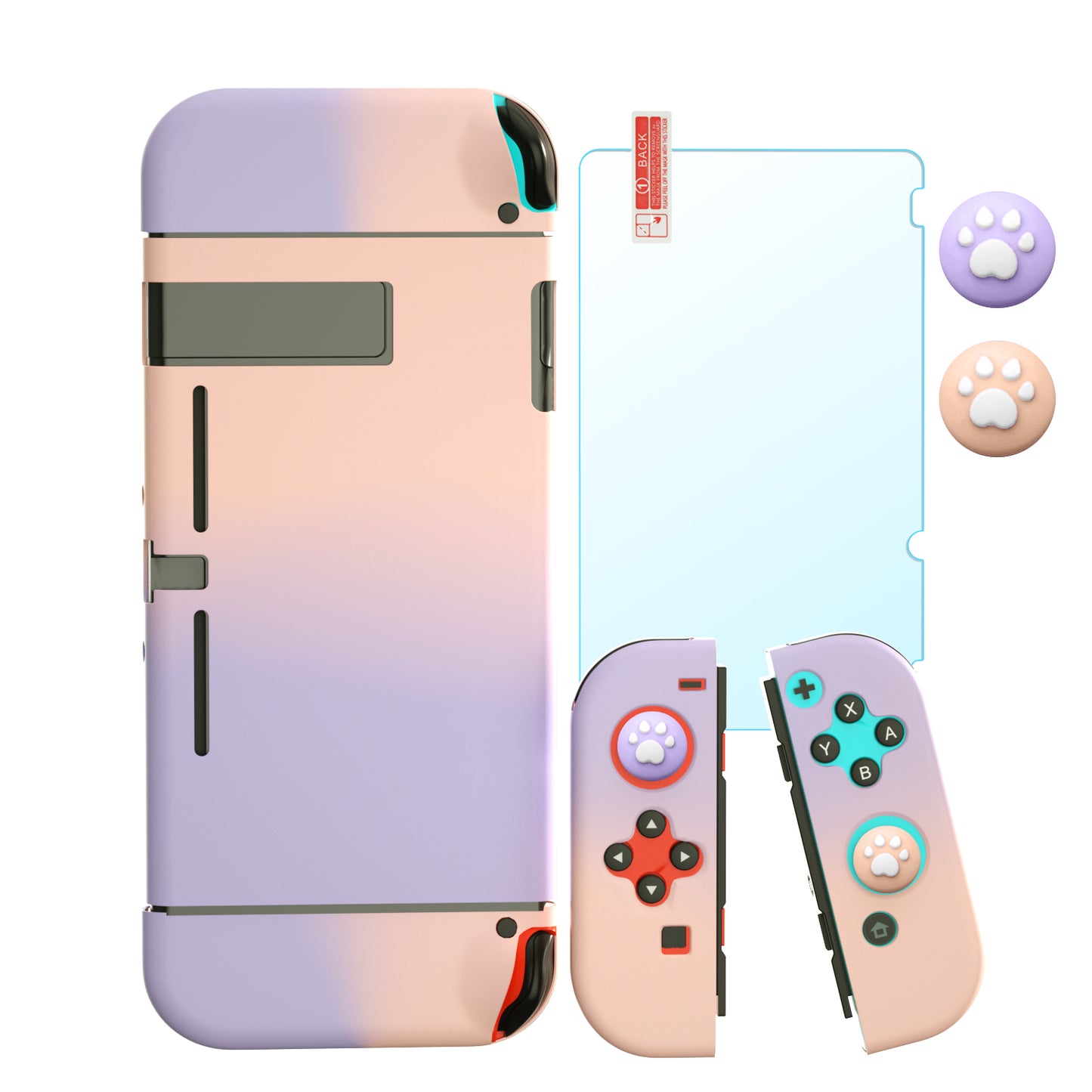 Hard Cover Case for Nintendo Switch, Protective Case for Nintendo Switch with Screen Protector and Thumb Grips - ECHZOVE