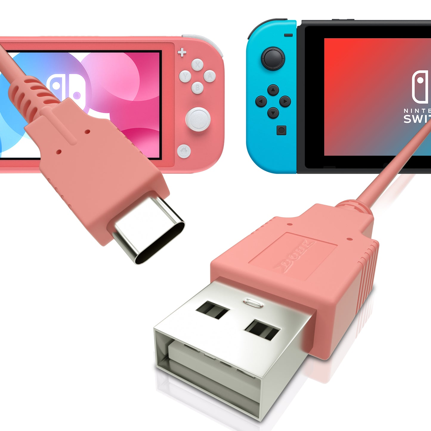 USB C Charger for Nintendo Switch, Fast Charging Cable for Nintendo Switch, MacBook, Pixel C, LG Nexus 5X G5, Nexus 6P/P9 Plus, One Plus 2, Sony XZ and More - Turquoise (4.92ft) (Animal Crossing New Horizons Theme) - ECHZOVE