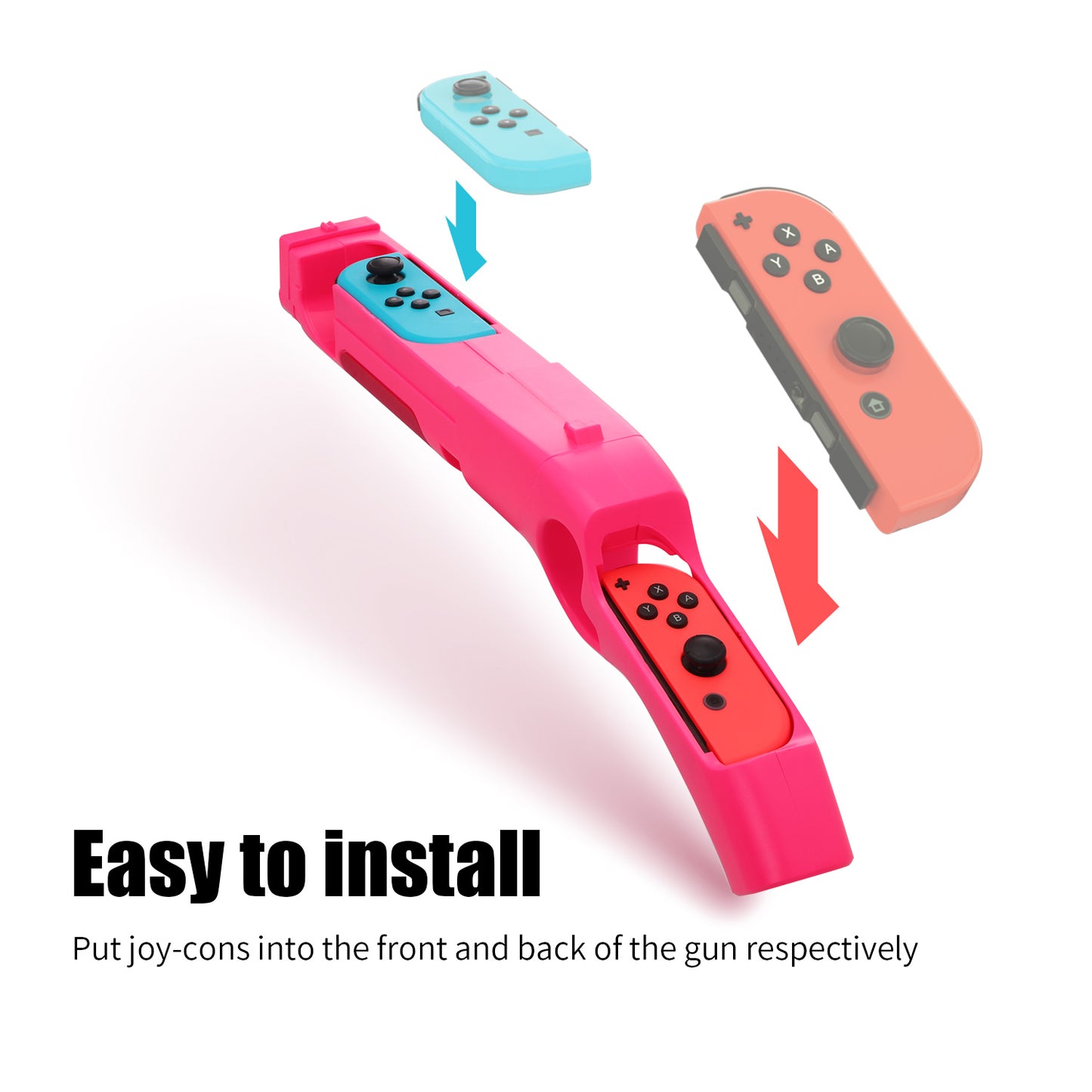 HEATFUN Game Gun Controller Compatible with Nintendo Switch Shooting Games Wolfenstein 2: The New Colossus, Big Buck Hunter Arcade - Nintendo Switch and Other Shooting Games - Pink (1 Pack) - ECHZOVE
