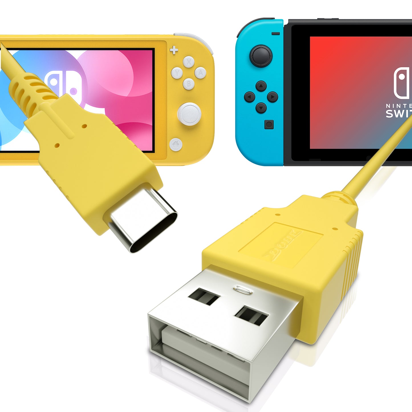 USB C Charger for Nintendo Switch, Fast Charging Cable for Nintendo Switch, MacBook, Pixel C, LG Nexus 5X G5, Nexus 6P/P9 Plus, One Plus 2, Sony XZ and More - Turquoise (4.92ft) (Animal Crossing New Horizons Theme) - ECHZOVE