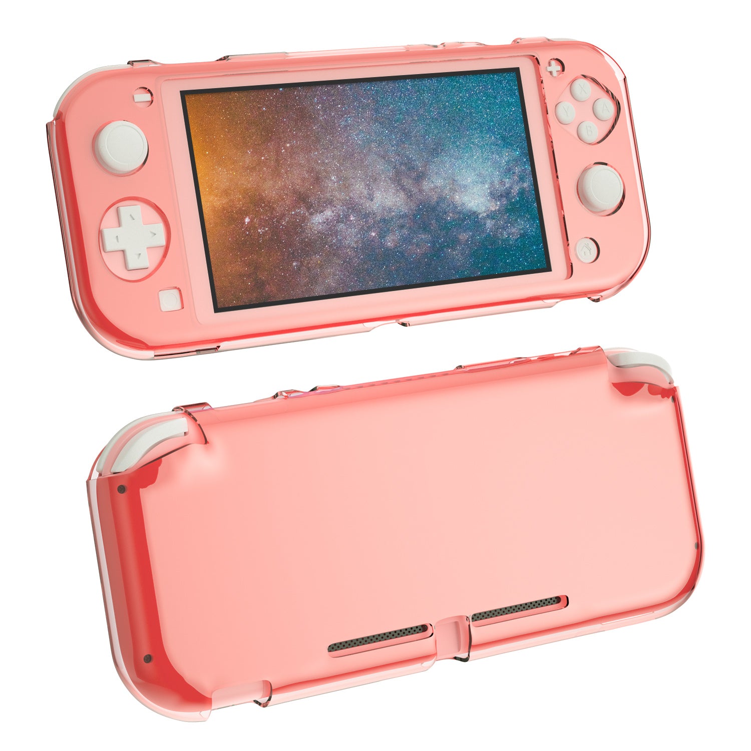 Clear Coral Case for Nintendo Switch lite, Coral Grip Case for Nintendo Switch lite - ECHZOVE
