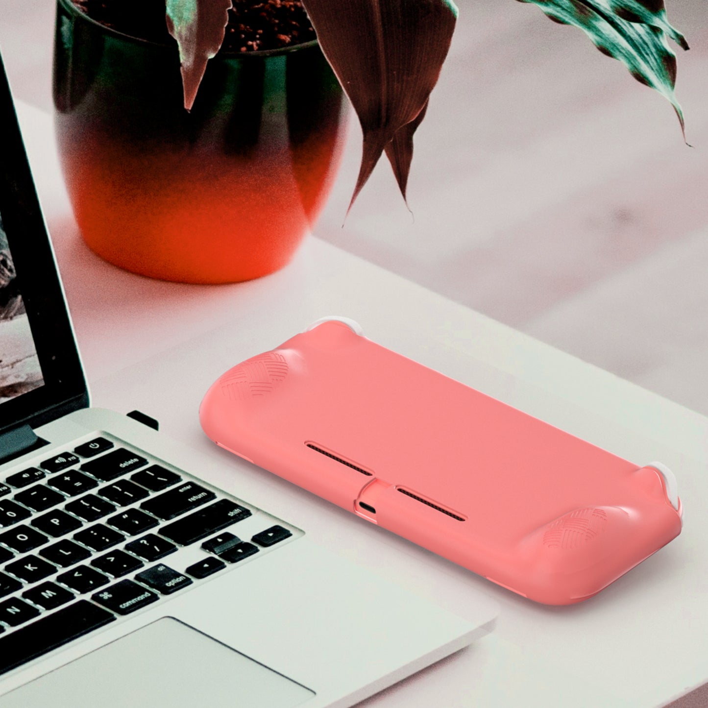 Grip Case for Nintendo Switch lite, Protective Cover Case Compatible with Switch lite - Coral - ECHZOVE