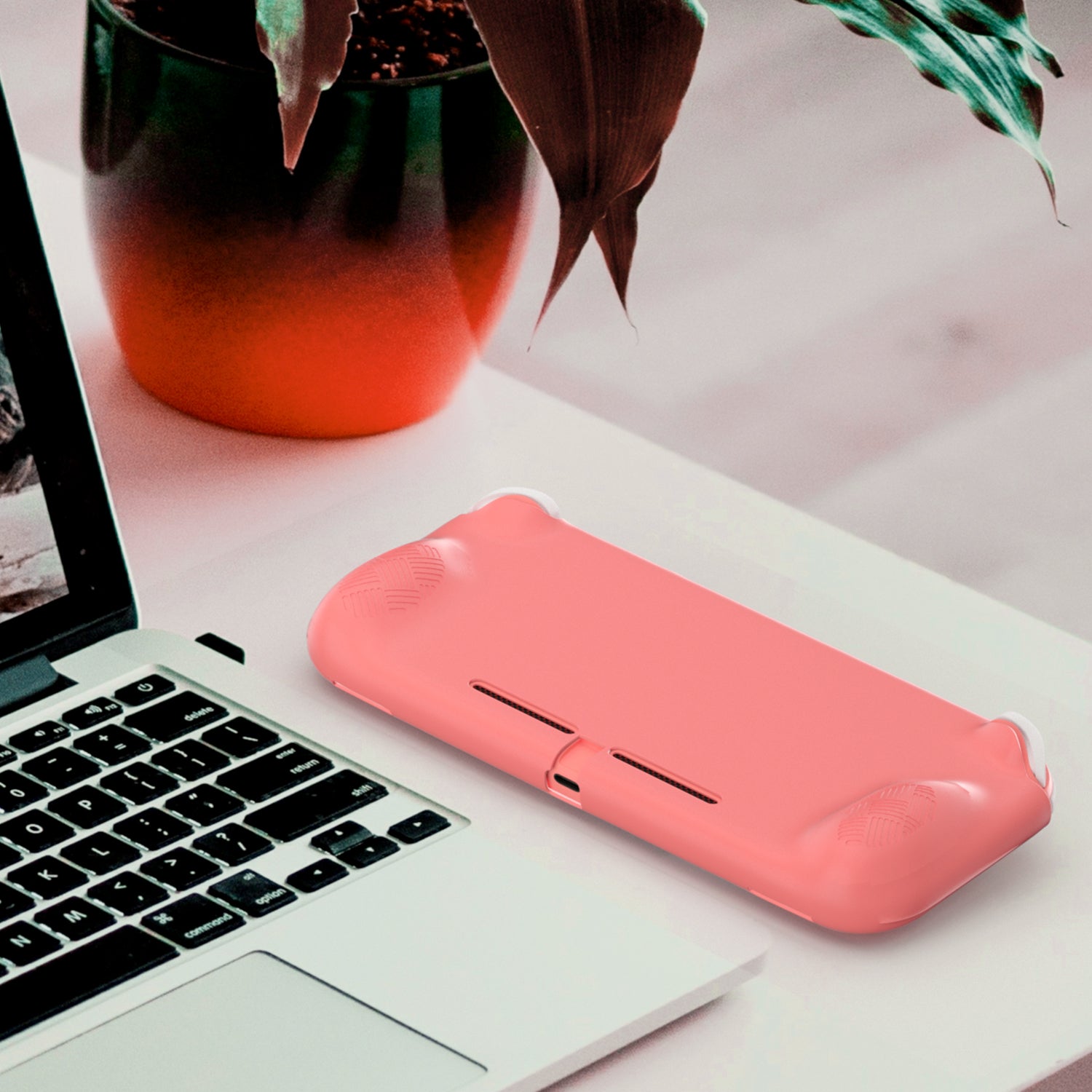 Grip Case for Nintendo Switch lite, Protective Cover Case Compatible with Switch lite - Coral - ECHZOVE