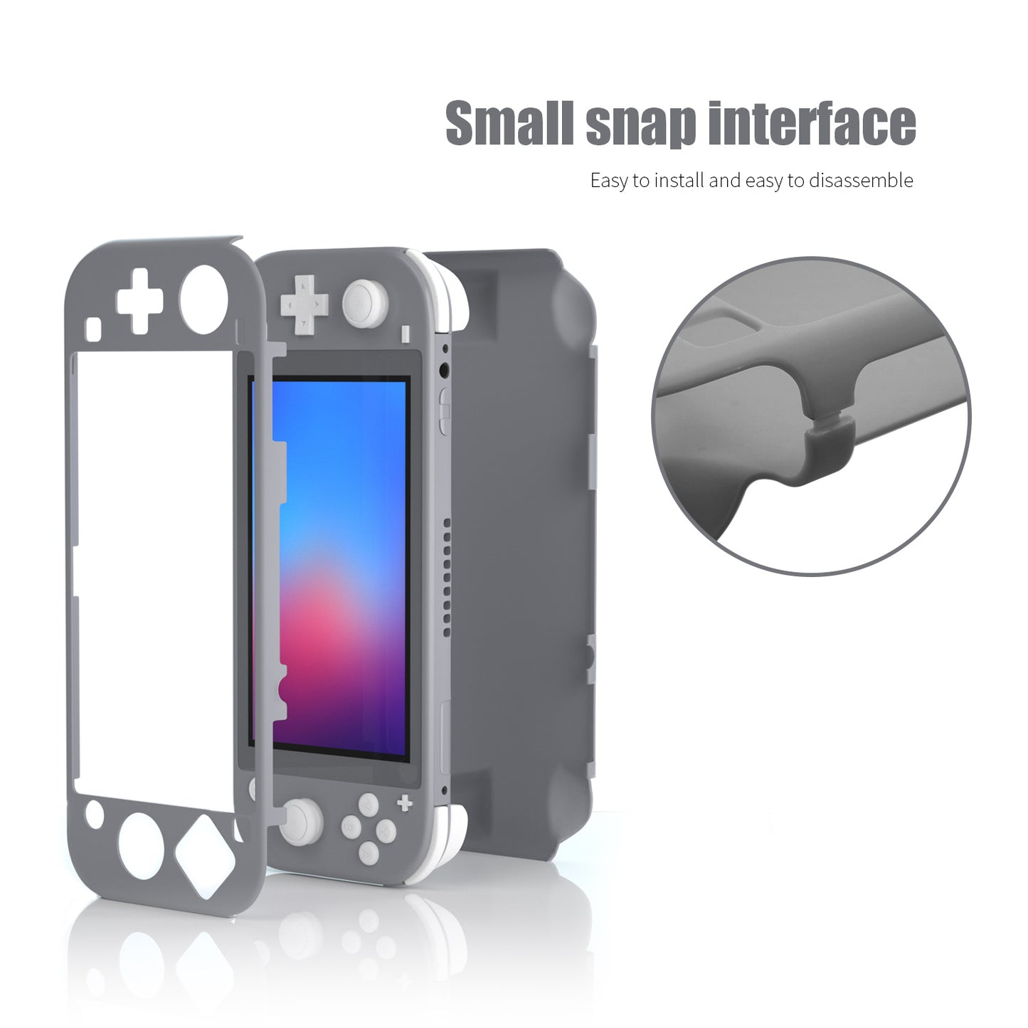 Hard Case for Nintendo Switch lite, Grip Case for Nintendo Switch lite - Gray - ECHZOVE