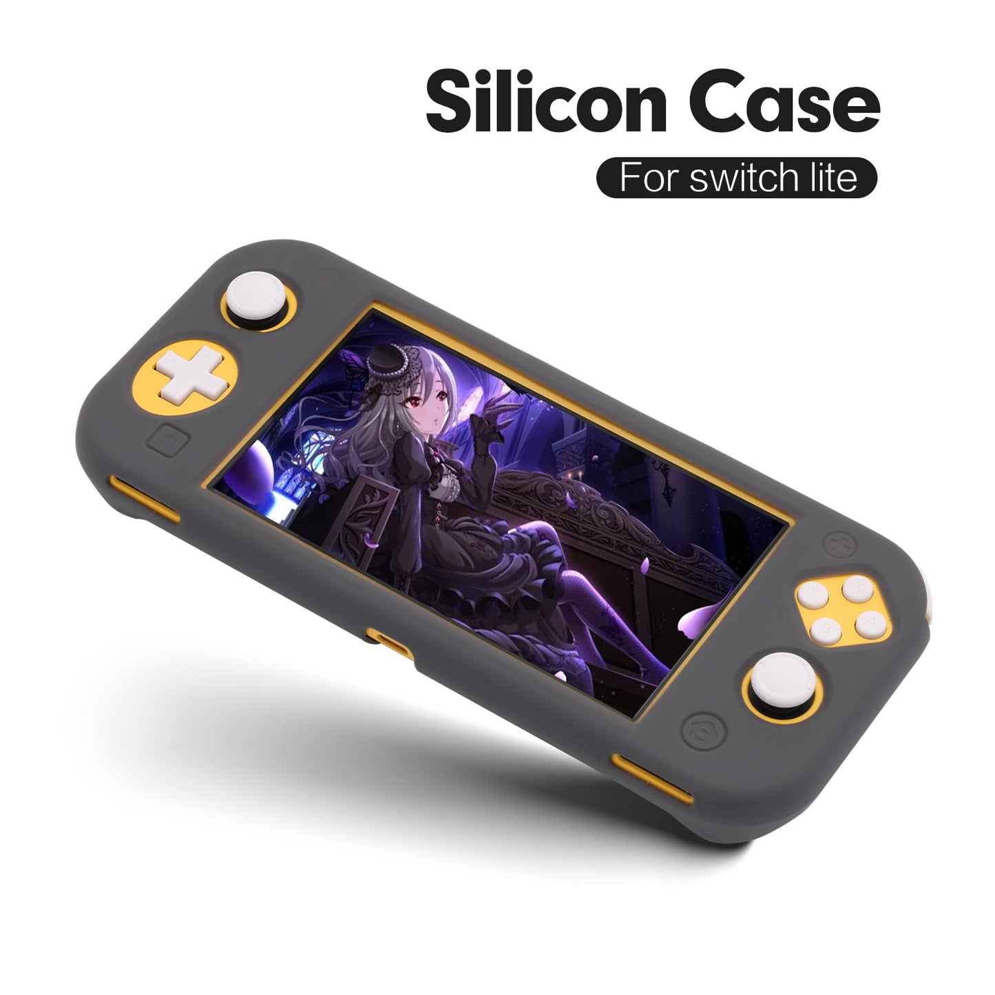 Grip Case for Nintendo Switch Lite, Silicone Case for Nintendo Switch Lite - Dark Gray - ECHZOVE