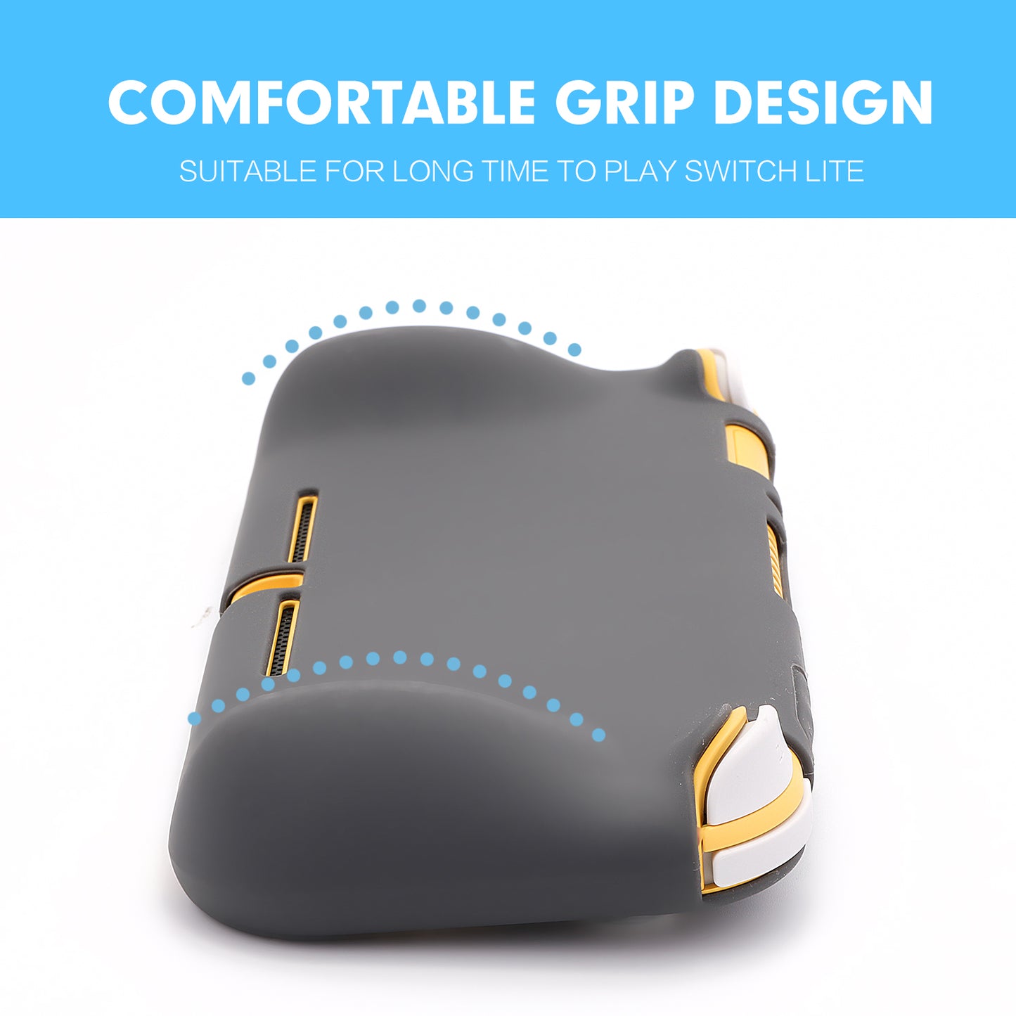 Grip Case for Nintendo Switch Lite, Silicone Case for Nintendo Switch Lite - Dark Gray - ECHZOVE
