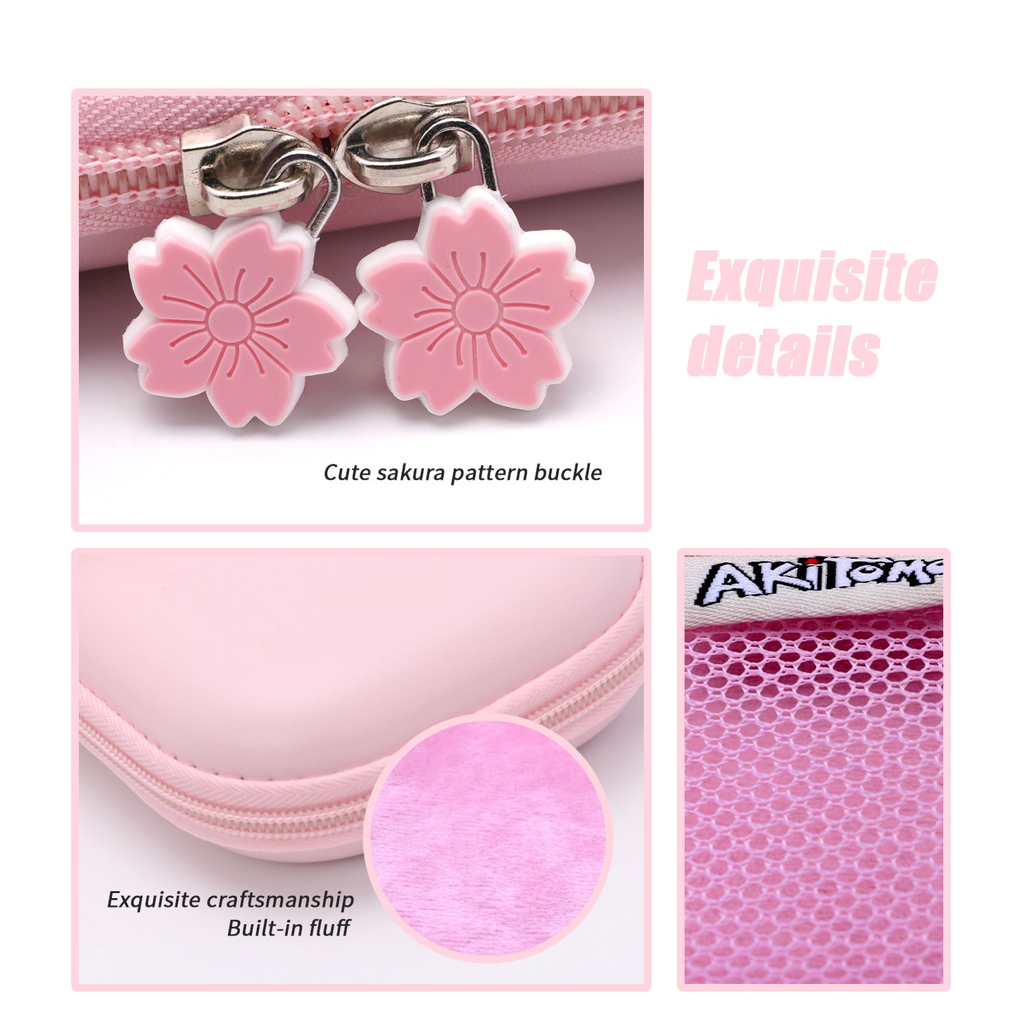 Nintendo Switch lite Pink Accessories, Sakura Pink Carry Case with Clear Case for Switch lite, Pink Game Case, Coral USB C Cable, Cute Thumb Grips, Screen Protector, Wrist Strap and Shoulder Strap (11 in 1) - ECHZOVE