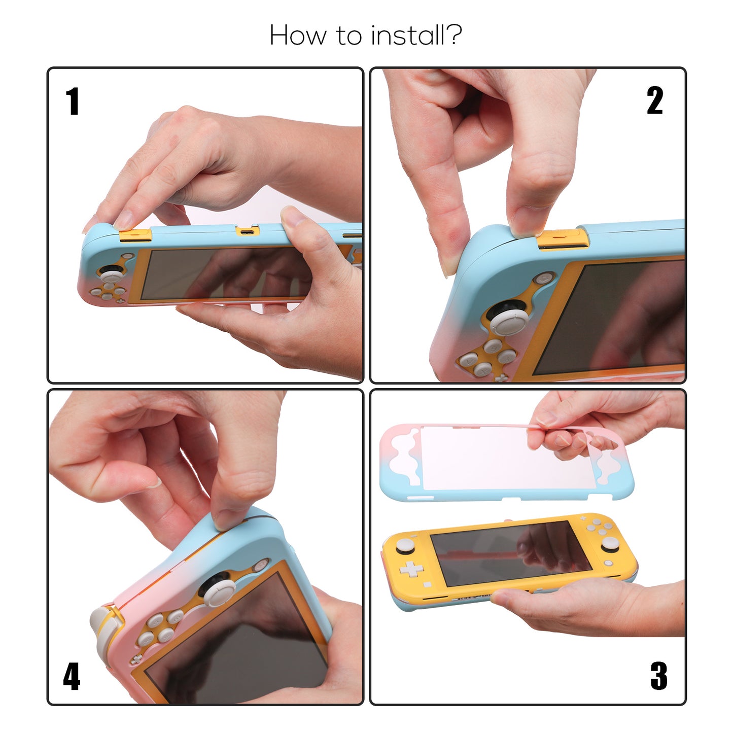 Pink Case for Nintendo Switch lite, Hard Protective Case for Nintendo Switch lite with Stand - ECHZOVE