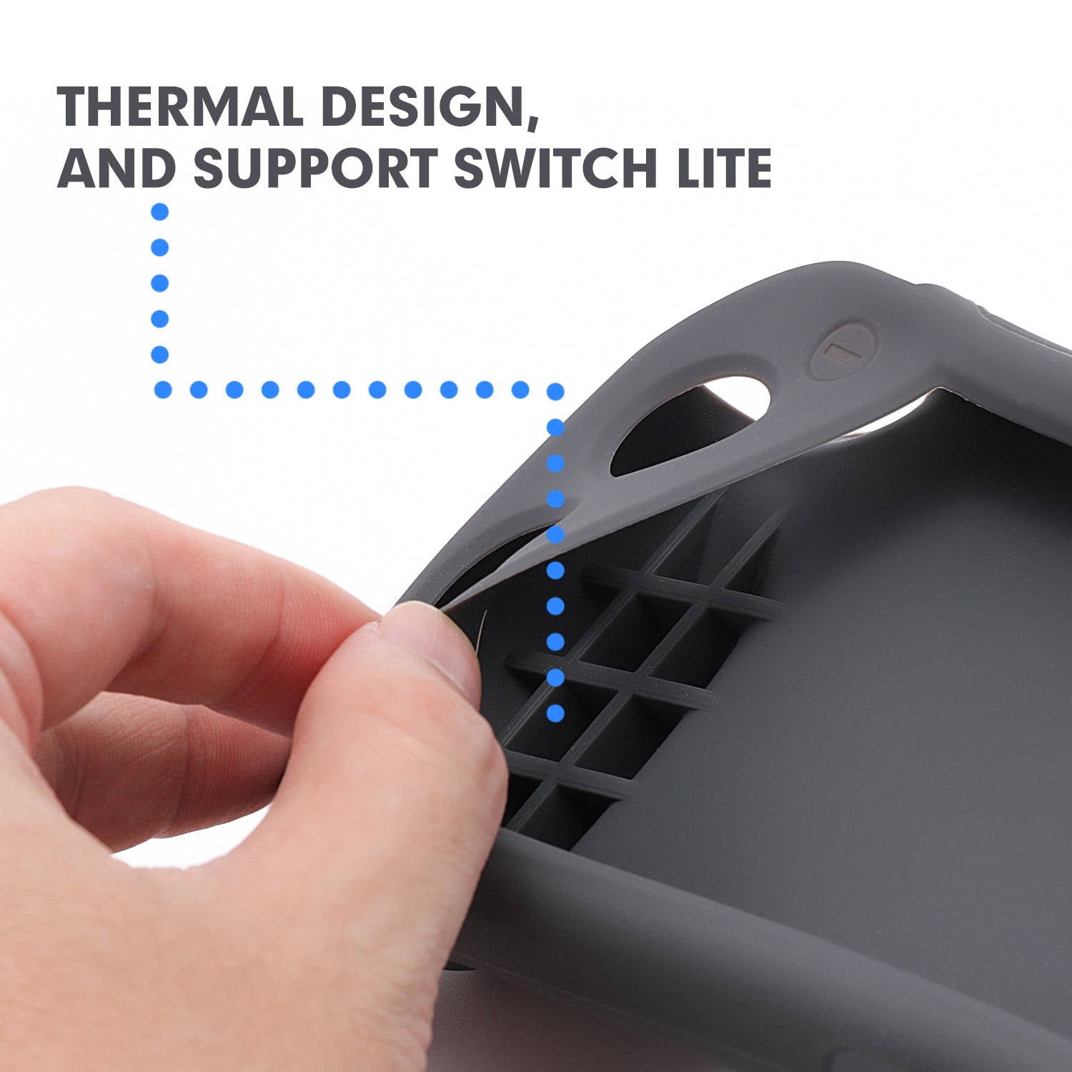 Grip Case for Nintendo Switch Lite, Silicone Case for Nintendo Switch Lite - Dark Gray - ECHZOVE