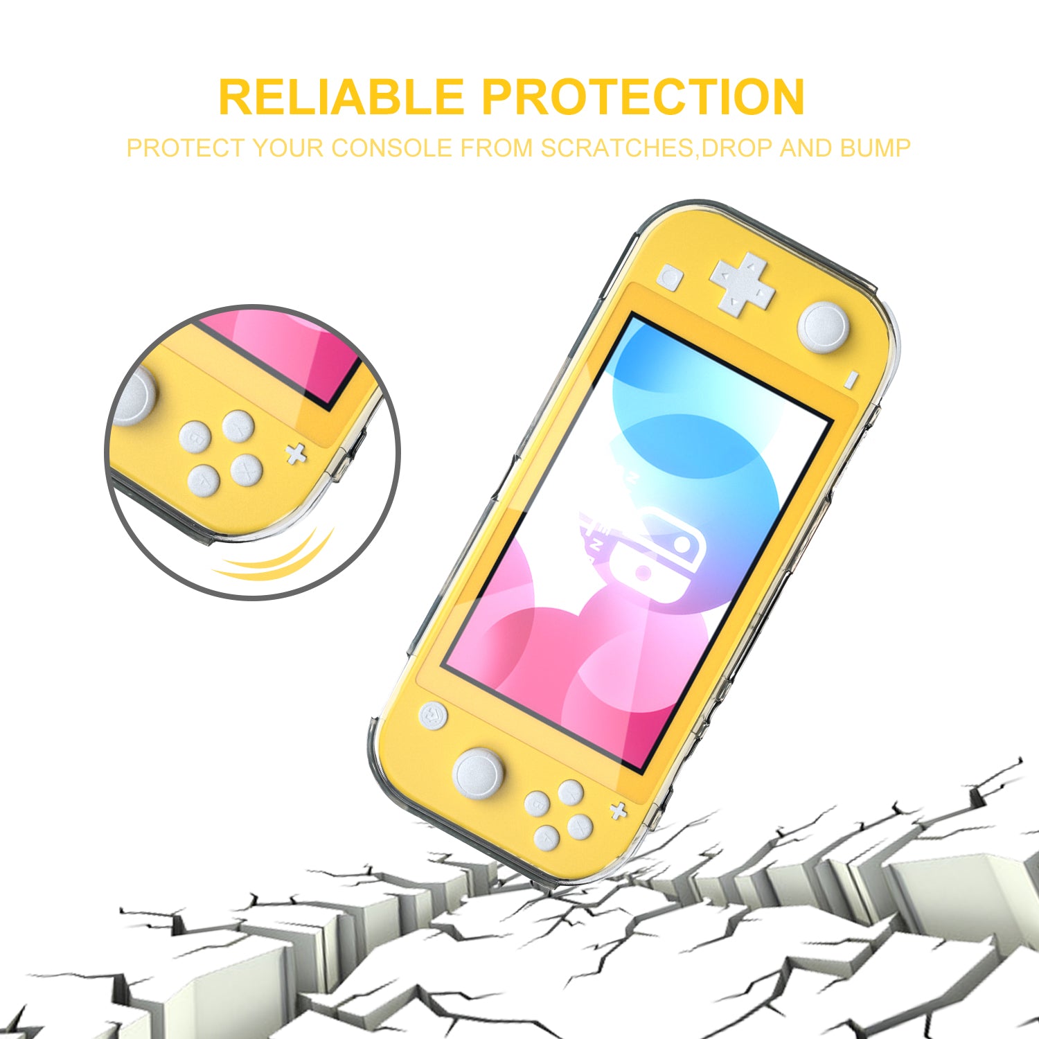 TPU Case for Nintendo Switch Lite, Soft Protective Case for Nintendo Switch Lite - Clear - ECHZOVE