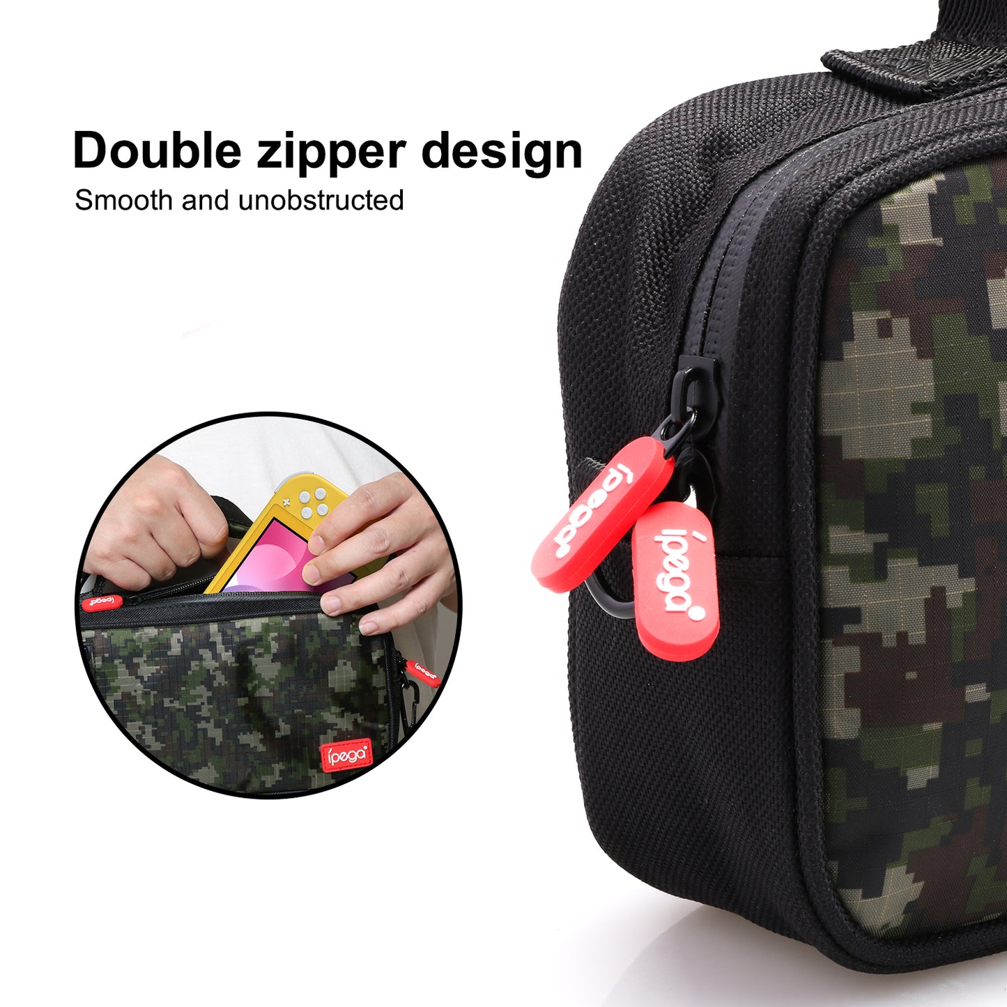 Travel Case for Nintendo Switch Lite with Large Capacity and Adjustable Shoulder Strap - Crossbody Bag and Shoulder Bag - ECHZOVE