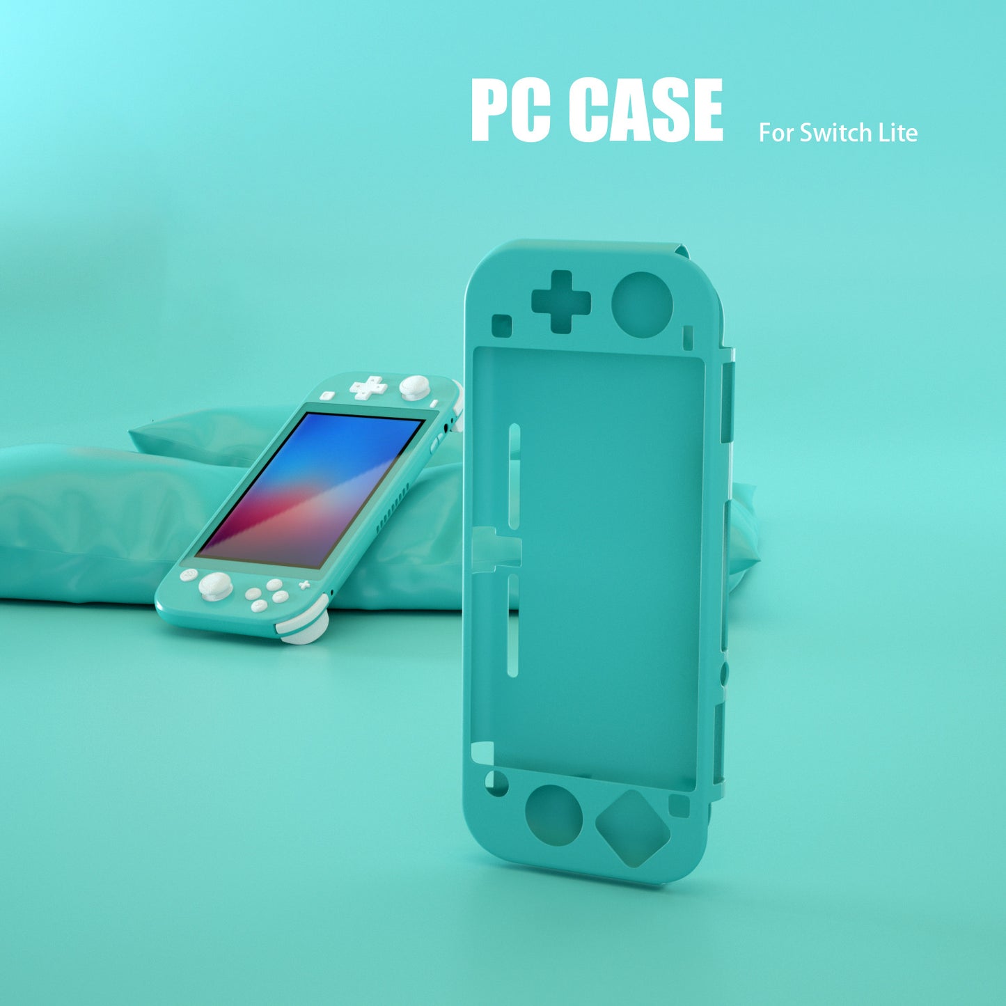 Comfort Grip Case for Nintendo Switch lite, Hard Case for Nintendo Switch lite - Turquoise - ECHZOVE