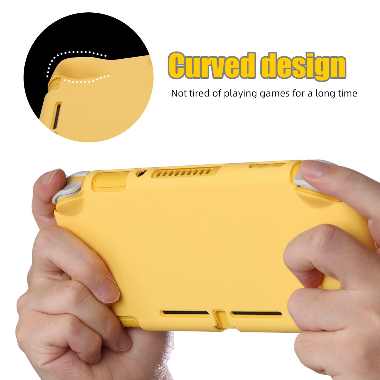 Hard Case for Nintendo Switch lite, Grip Case for Nintendo Switch lite - Yellow - ECHZOVE