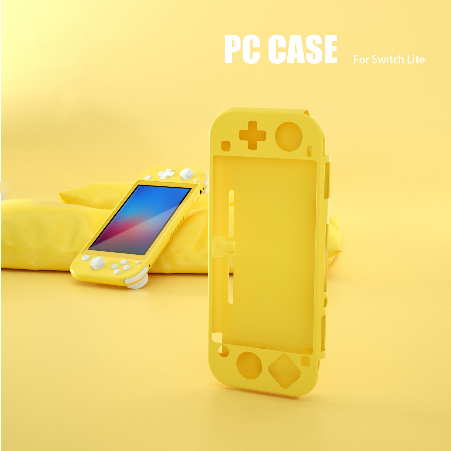 Hard Case for Nintendo Switch lite, Grip Case for Nintendo Switch lite - Yellow - ECHZOVE