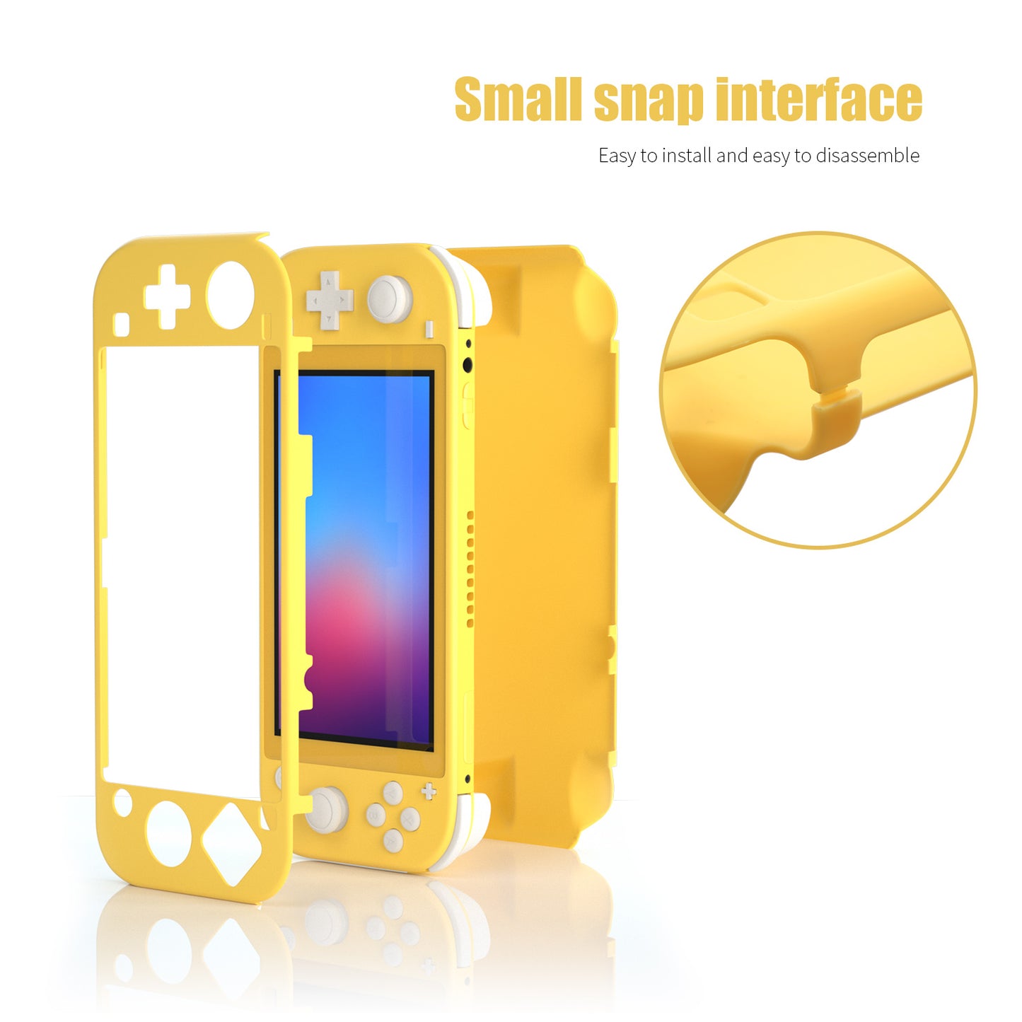 Hard Case for Nintendo Switch lite, Grip Case for Nintendo Switch lite - Yellow - ECHZOVE