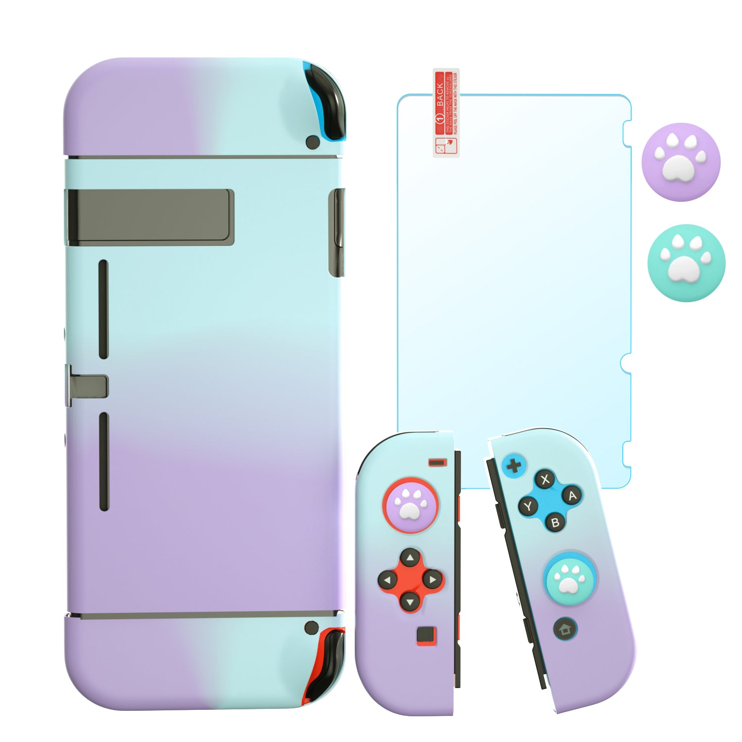 Hard Cover Case for Nintendo Switch, Protective Case for Nintendo Switch with Screen Protector and Thumb Grips - ECHZOVE