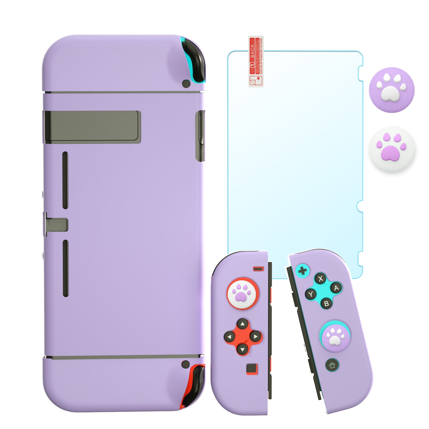 Hard Cover Case for Nintendo Switch, Protective Case for Nintendo Switch with Screen Protector and Thumb Grips - ECHZOVE