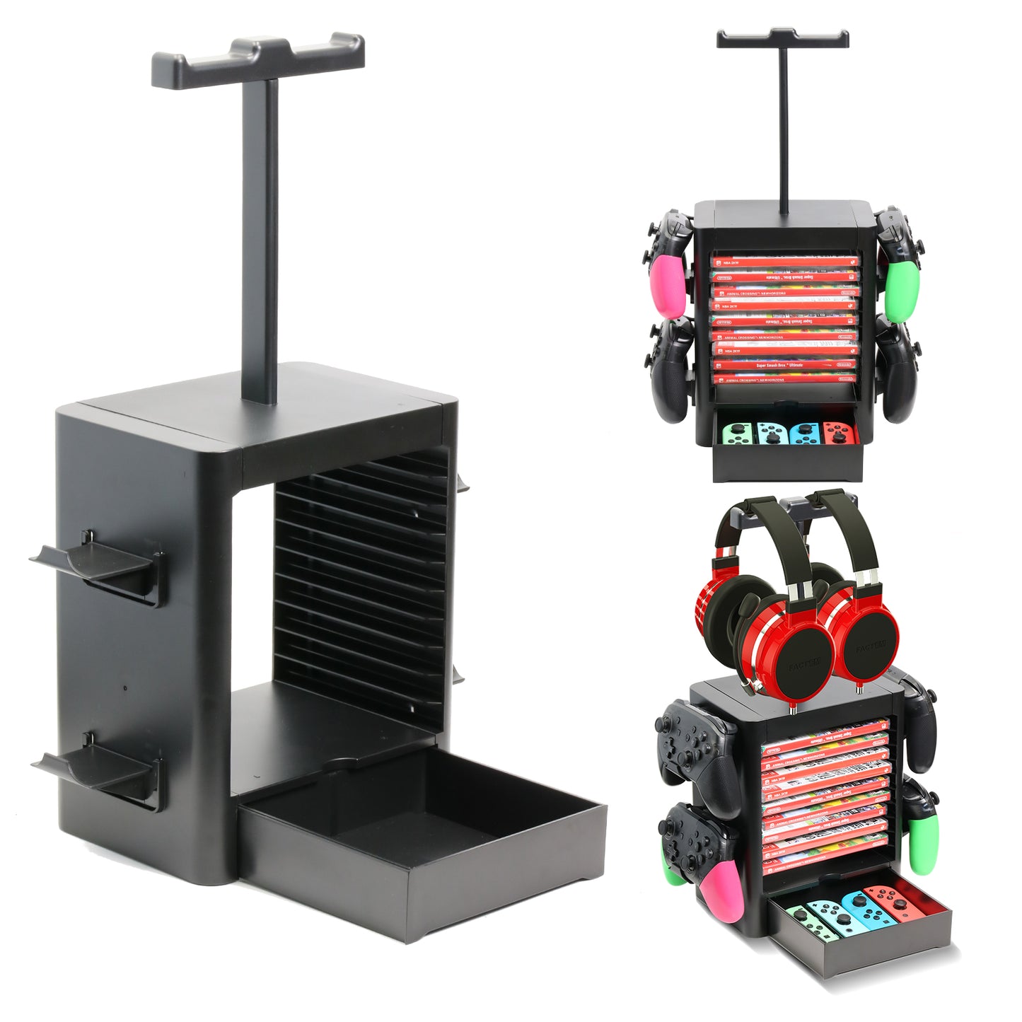 Organizer for Ninendo Switch, Storage Stand for PS5 PS4 Xbox Nintendo Switch Accessories, Joy-Con Controllers, Pro Controllers, Headsets, Game Cards - ECHZOVE