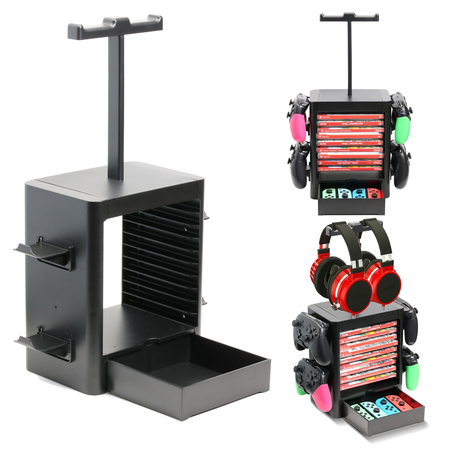 Organizer for Ninendo Switch, Storage Stand for PS5 PS4 Xbox Nintendo Switch Accessories, Joy-Con Controllers, Pro Controllers, Headsets, Game Cards - ECHZOVE