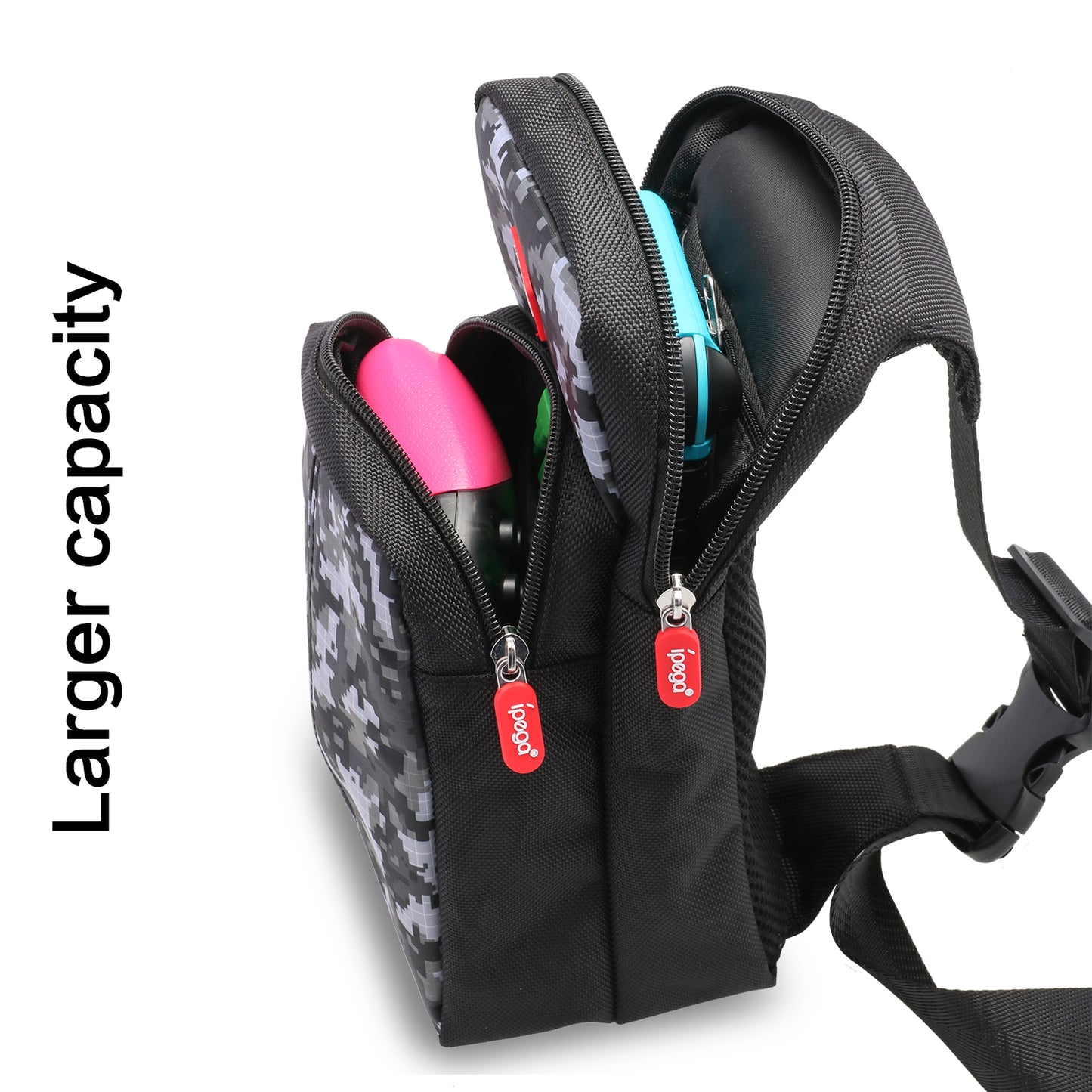 Bag for Nintendo Switch, Durable Shoulder Bag for Nintendo Switch and Nintendo Switch Accessories - Black - ECHZOVE