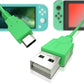USB C Charger for Nintendo Switch, Fast Charging Cable for Nintendo Switch, MacBook, Pixel C, LG Nexus 5X G5, Nexus 6P/P9 Plus, One Plus 2, Sony XZ and More - Turquoise (4.92ft) (Animal Crossing New Horizons Theme) - ECHZOVE