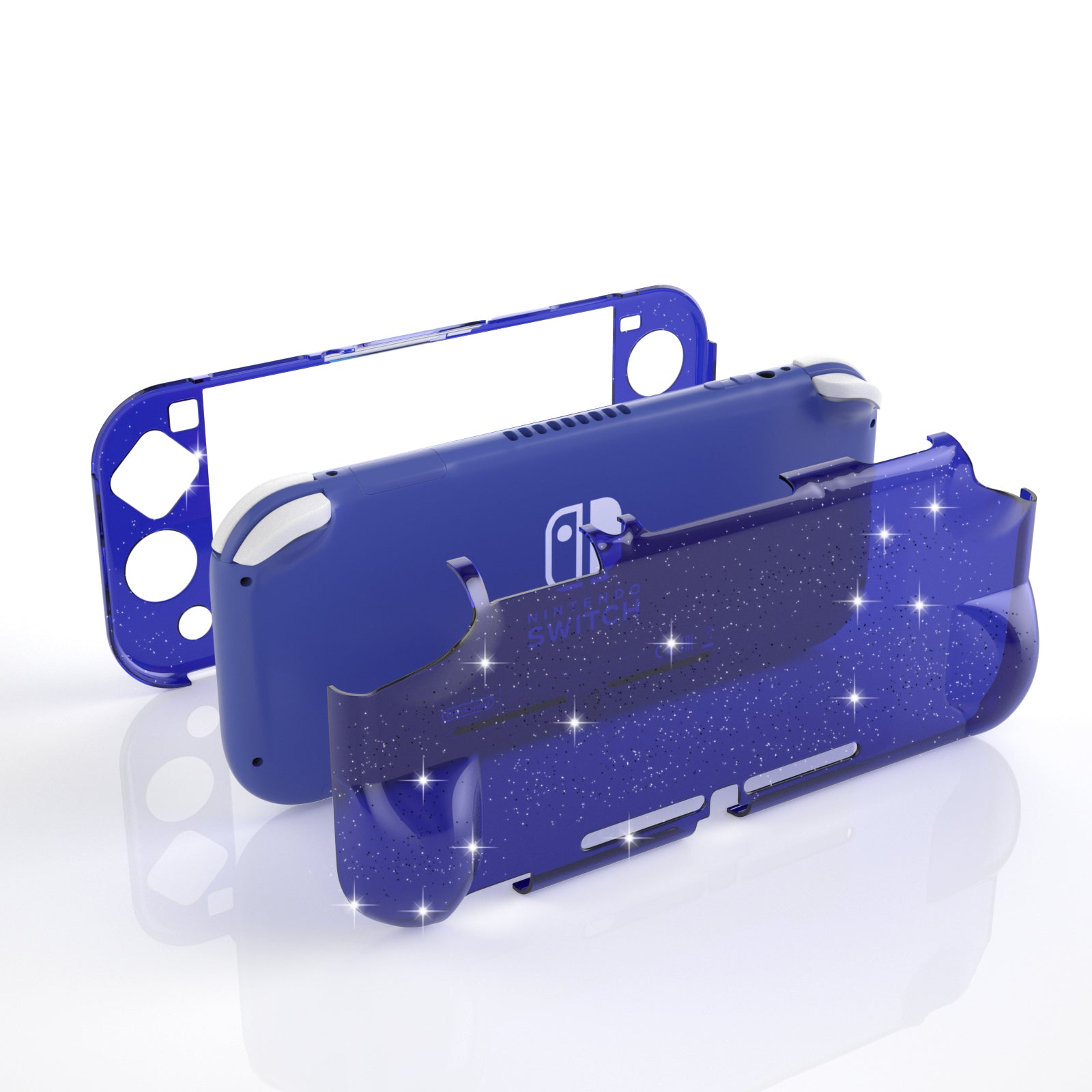 Glitter Comfort Grip Case for Switch lite, Protective Hard Case for Switch lite - Turquoise - ECHZOVE