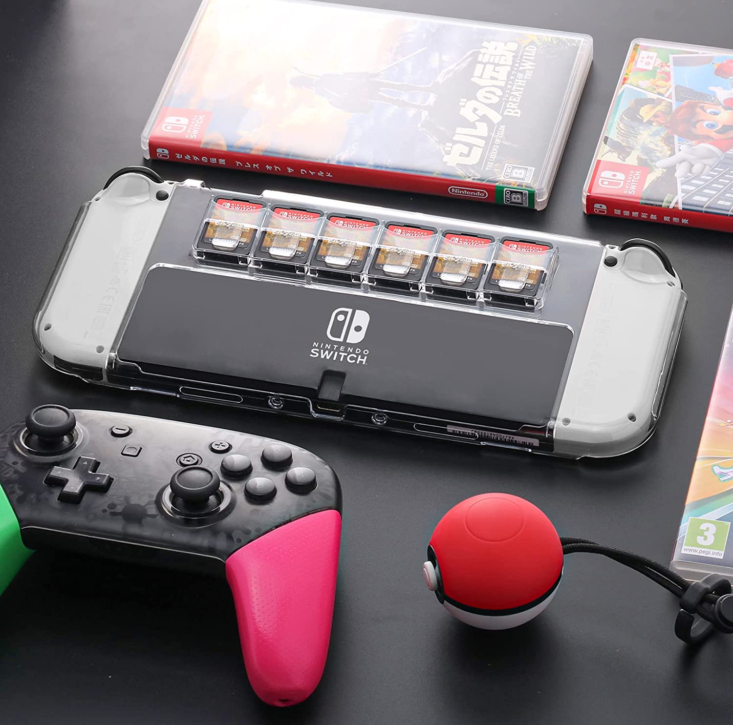 nintendo switch oled clear case
