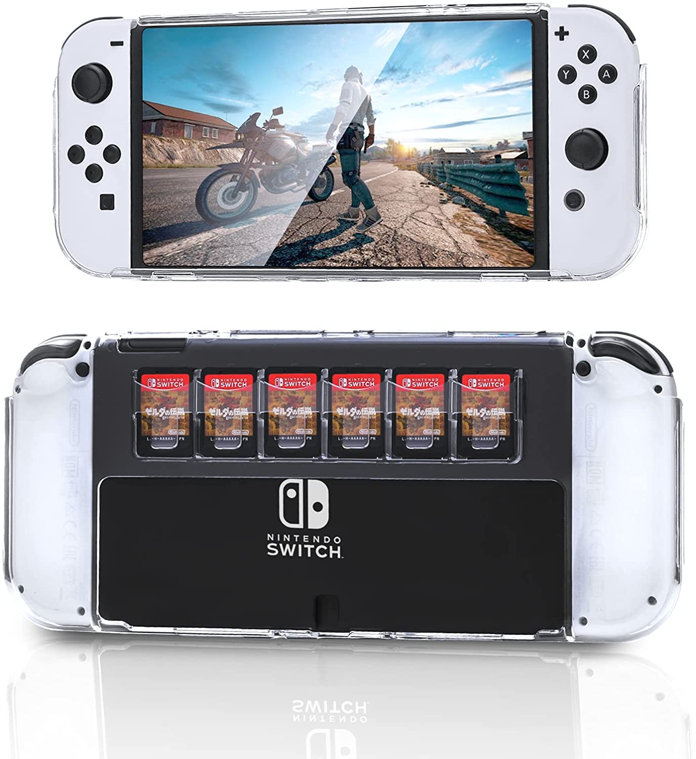 nintendo switch oled case with game holder