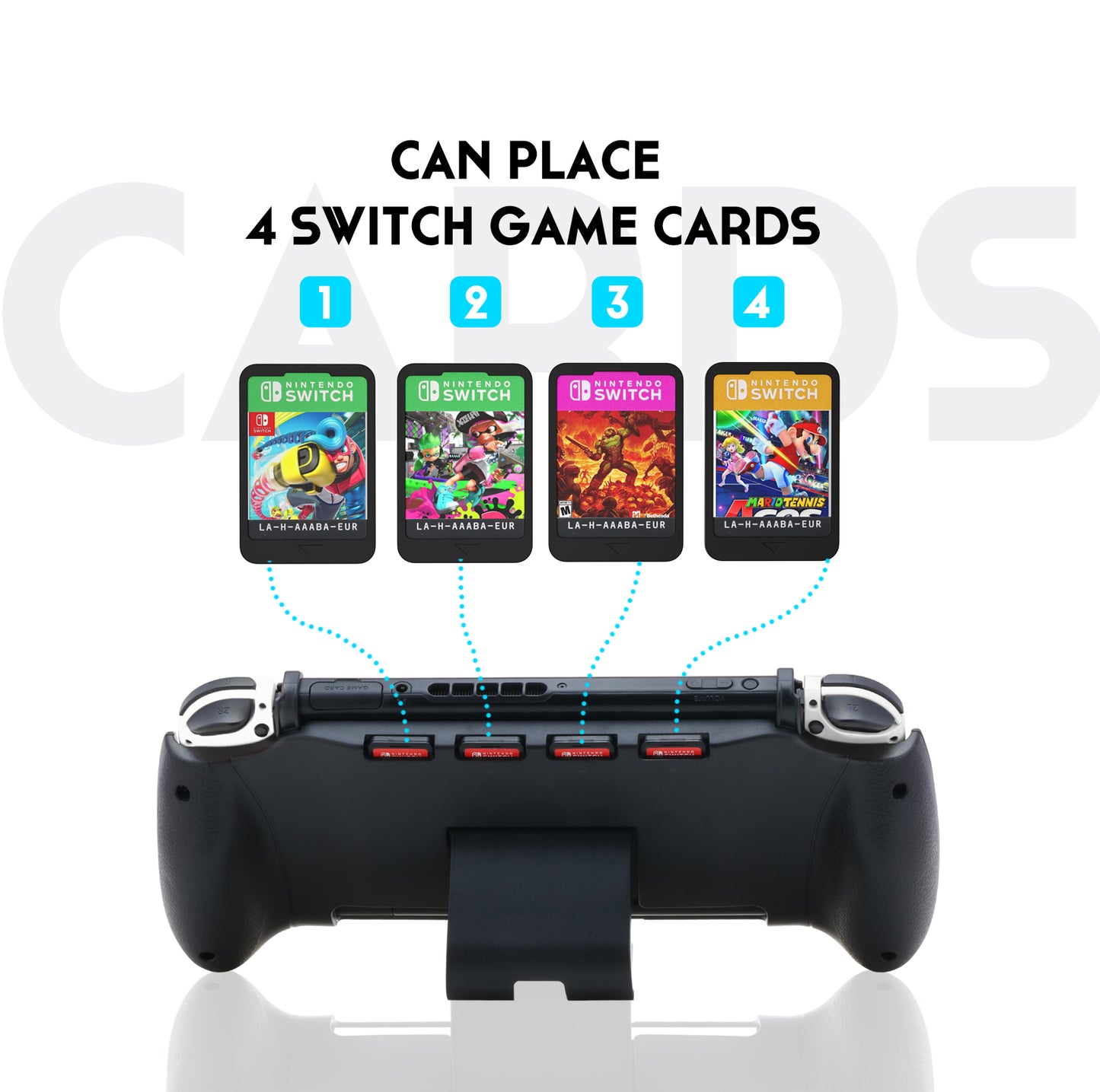 nintendo switch oled with game holder