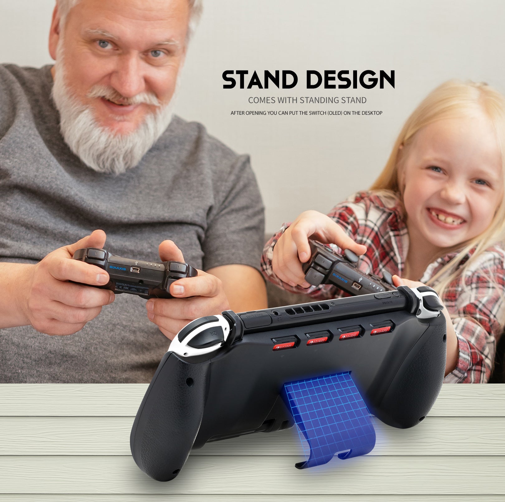 nintendo switch grip with stand