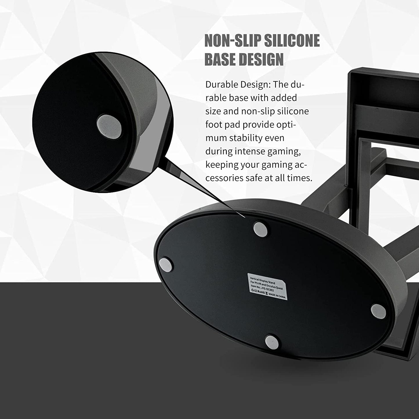 Oculus Quest 2 Holder, Headset Display Stand Compatible with Oculus Quest, Quest 2, Rift, Rift S Headset and Touch Controllers - Black